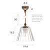 Ashley Fluted Bathroom Pendant in Antiqued Brass