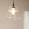 Ashley Fine Fluted Bathroom Pendant in Antiqued Brass