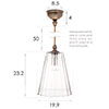 Evesham Fluted Bathroom Pendant in Antiqued Brass