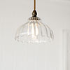 Octavia Fluted Bathroom Pendant in Antiqued Brass