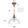 Octavia Fluted Bathroom Pendant in Antiqued Brass