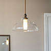 Langley Bathroom Pendant in Antiqued Brass