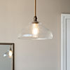 Langley Fine Fluted Bathroom Pendant in Antiqued Brass