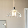 Langley Fluted Bathroom Pendant In Nickel
