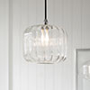 Addington Fluted Bathroom Wall Light In Nickel