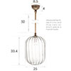 Limehouse Fluted Bathroom Pendant in Antiqued Brass