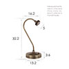 Kennington Rechargeable Table Lamp in Lacquered Antiqued Brass 