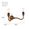Double Carrick Wall Light in Antiqued Brass