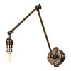 Articulated Conduit Wall Light in Antiqued Brass