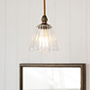 Newton Fluted Bathroom Pendant in Antiqued Brass