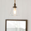 Newton Fine Fluted Bathroom Pendant in Antiqued Brass