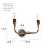 Double Brooke Wall Light in Antiqued Brass