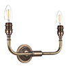 Double Brooke Wall Light in Antiqued Brass