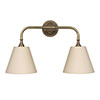 Double Brooke Wall Light in Antiqued Brass