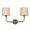 Double Brooke Wall Light in Antiqued Brass