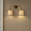 Double Brooke Wall Light in Antiqued Brass