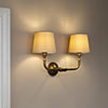 Double Brooke Wall Light in Antiqued Brass