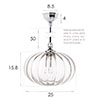 Camden Fluted Bathroom Pendant in Nickel