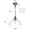 Emelia Fluted Bathroom Pendant in Antiqued Brass