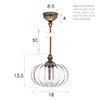 Hampstead Fluted Bathroom Pendant in Antiqued Brass