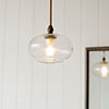 Hampstead Fine Fluted Bathroom Pendant in Antiqued Brass