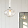 Hampstead Fluted Bathroom Pendant in Nickel