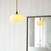 Hampstead Jade Green Bathroom Pendant Light in Antiqued Brass
