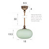 Hampstead Jade Green Bathroom Pendant Light in Antiqued Brass
