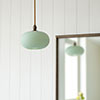 Hampstead Jade Green Bathroom Pendant Light in Antiqued Brass