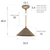 Wellesley Pendant Light in Antiqued Brass