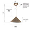 Wellesley Pendant Light (ES) in Antiqued Brass