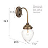 Iona Fine Fluted Wall Light in Antiqued Brass