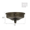 Charleston Ceiling Rose with Grip in Bronze Metallic