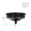 Charleston Ceiling Rose with Cable Grip in Matt Black