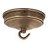 Charleston Ceiling Rose with Hook in Antiqued Brass