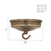 Charleston Ceiling Rose with Hook in Antiqued Brass