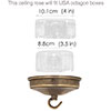 Charleston Ceiling Rose with Hook in Antiqued Brass