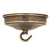 Charleston Ceiling Rose with Hook in Antiqued Brass