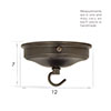 Charleston Ceiling Rose with Hook in Bronze Metallic