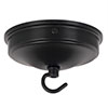Charleston Ceiling Rose with Hook in Matt Black
