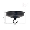 Charleston Ceiling Rose with Hook in Matt Black
