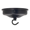Charleston Ceiling Rose with Hook in Matt Black