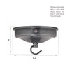 Charleston Ceiling Rose with Hook in Polished