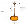 Hampstead Amber Pendant Light in Antiqued Brass