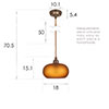 Hampstead Amber Pendant Light (ES) in Antiqued Brass