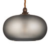 Hampstead Smoked Pendant Light in Antiqued Brass