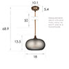 Hampstead Smoked Pendant Light in Antiqued Brass