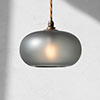 Hampstead Smoked Pendant Light in Antiqued Brass