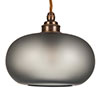 Hampstead Smoked Pendant Light (ES) in Antiqued Brass