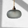 Hampstead Smoked Pendant Light (ES) in Antiqued Brass